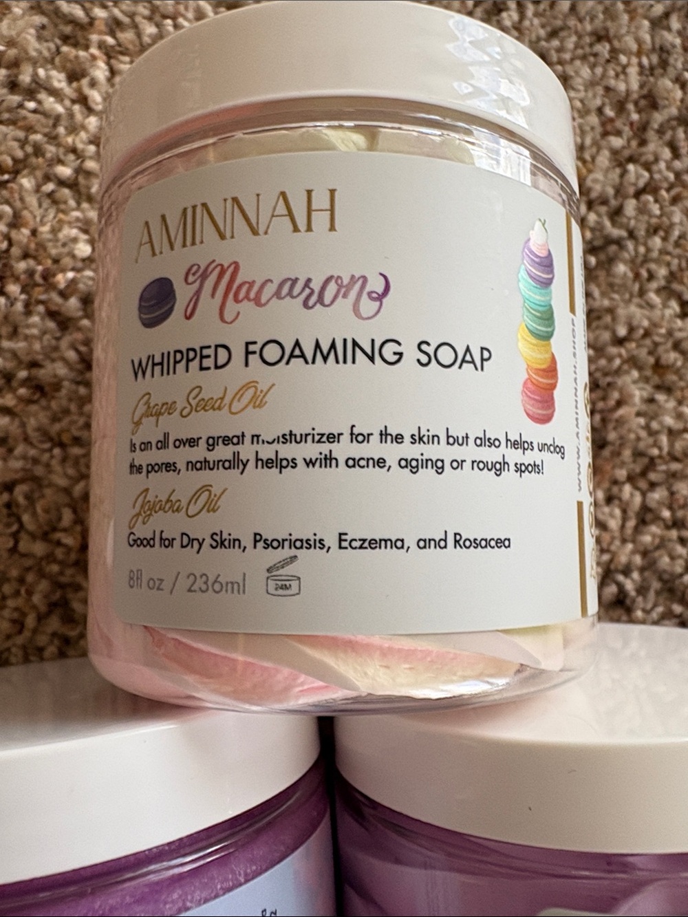 AMINNAH Lavender & Pink Whipped Body Butter Duo - Hydrating Body Moisturizer - Picture 5 of 7
